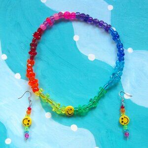 Happy Rave Kandi Choker w/ Earrings